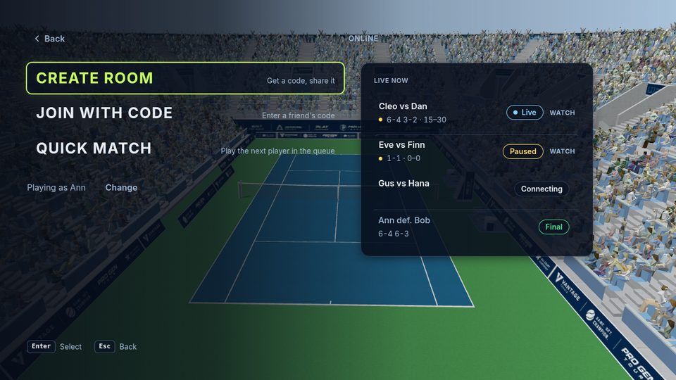 The Online hub with live matches