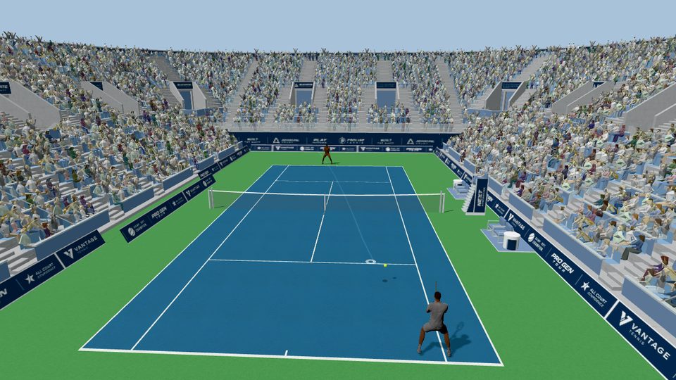 A rally on the hard court of the Epicrally stadium